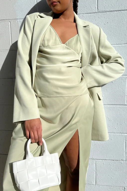 V-NECK SATIN TANK