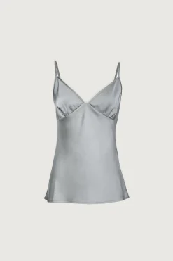 V-NECK SATIN TANK
