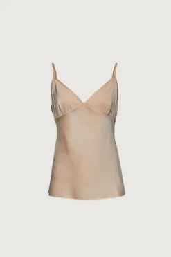 V-NECK SATIN TANK