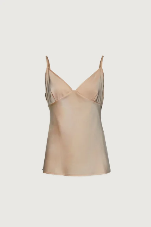 V-NECK SATIN TANK