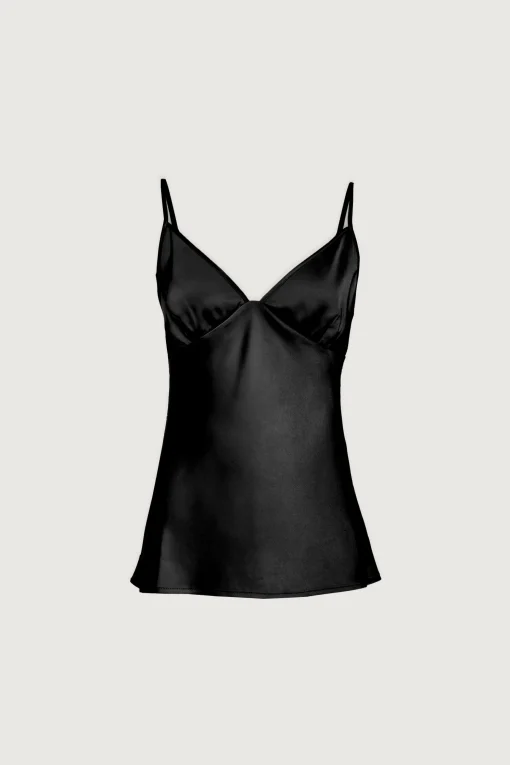 V-NECK SATIN TANK