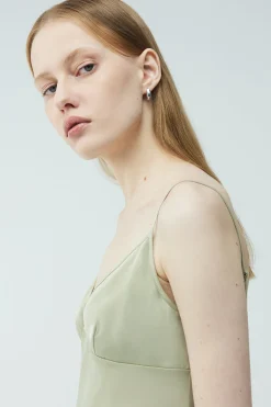 V-NECK SATIN TANK