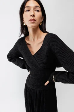 V-NECK WRAP SWEATER
