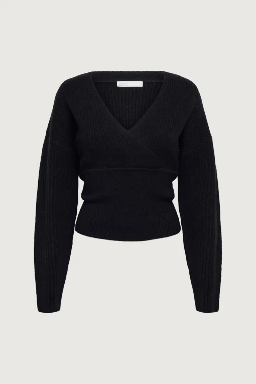V-NECK WRAP SWEATER