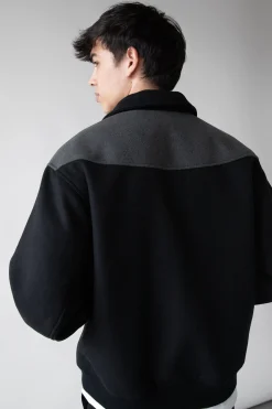 WESTERN INSPIRED WOOL-BLEND BOMBER JACKET