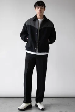 WESTERN INSPIRED WOOL-BLEND BOMBER JACKET