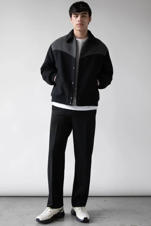 WESTERN INSPIRED WOOL-BLEND BOMBER JACKET