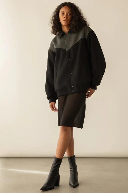 WESTERN INSPIRED WOOL-BLEND BOMBER JACKET