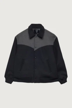 WESTERN INSPIRED WOOL-BLEND BOMBER JACKET