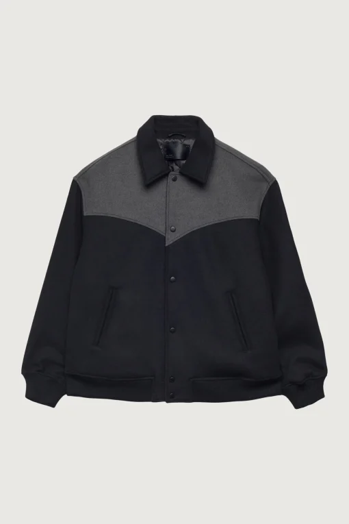 WESTERN INSPIRED WOOL-BLEND BOMBER JACKET