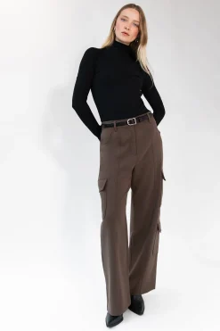 WIDE LEG CARGO SUITING PANT