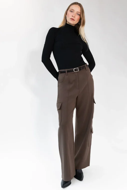 WIDE LEG CARGO SUITING PANT