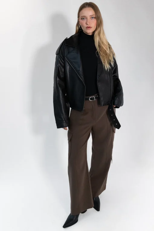 WIDE LEG CARGO SUITING PANT