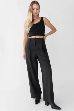 WIDE LEG HIGH-RISE DRESS PANT