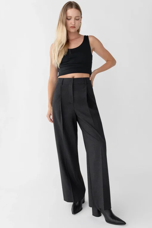 WIDE LEG HIGH-RISE DRESS PANT