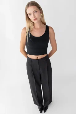 WIDE LEG HIGH-RISE DRESS PANT