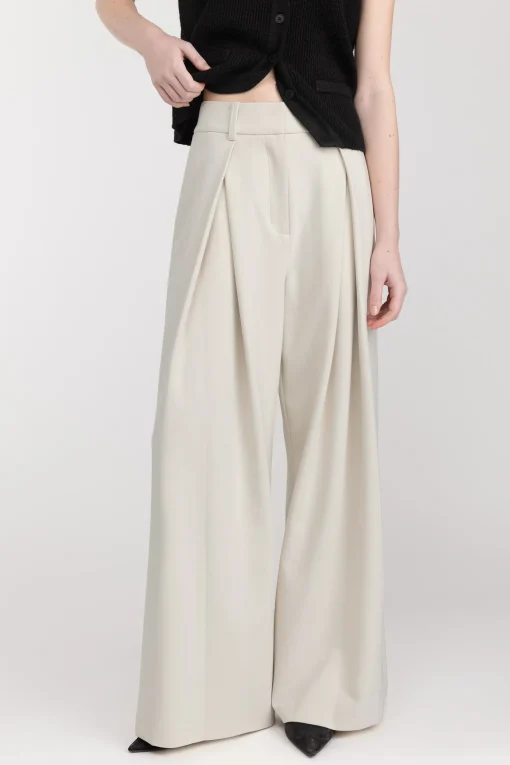 WIDE LEG PANT WITH FRONT PLEAT