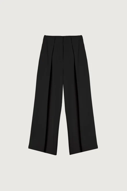 WIDE LEG PANT WITH FRONT PLEAT