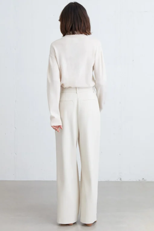 WIDE LEG PANT WITH FRONT PLEAT