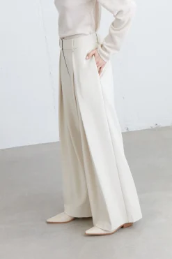 WIDE LEG PANT WITH FRONT PLEAT