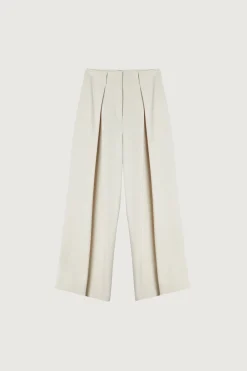 WIDE LEG PANT WITH FRONT PLEAT