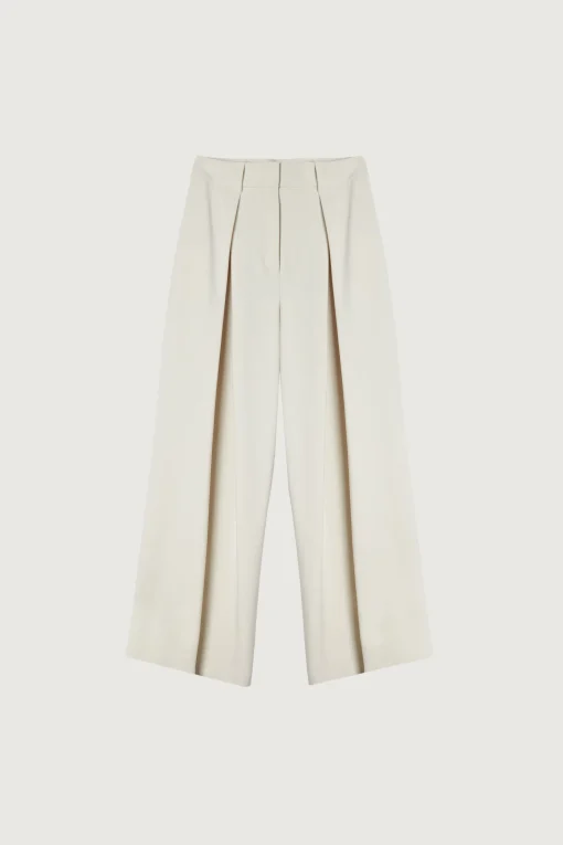 WIDE LEG PANT WITH FRONT PLEAT