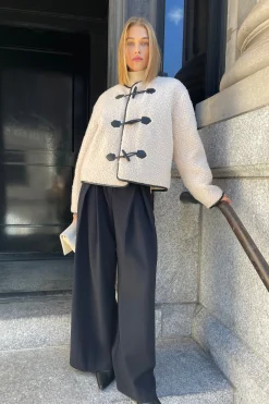 WIDE LEG PANT WITH FRONT PLEAT