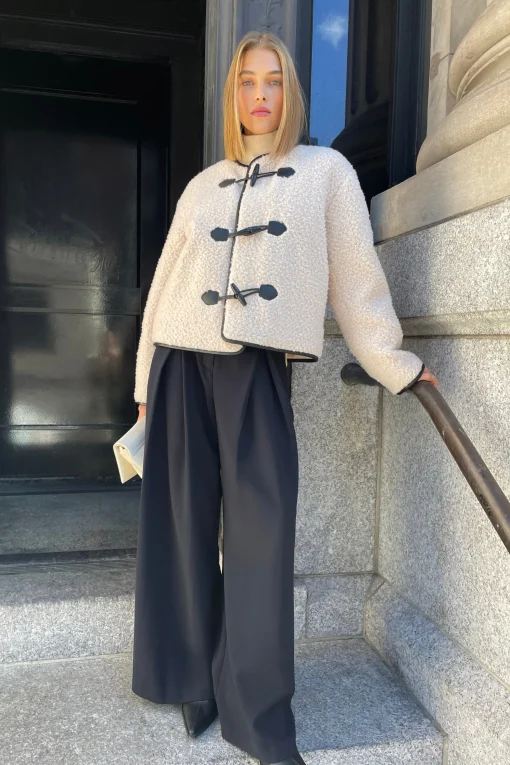 WIDE LEG PANT WITH FRONT PLEAT