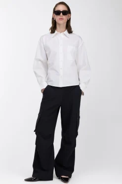 WIDE LEG SUITING PANT WITH CARGO POCKETS