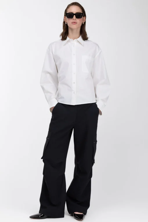 WIDE LEG SUITING PANT WITH CARGO POCKETS