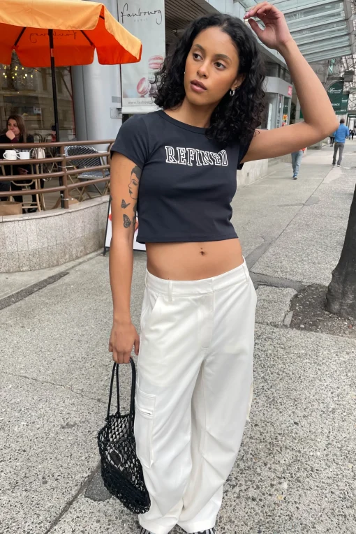 WIDE LEG SUITING PANT WITH CARGO POCKETS