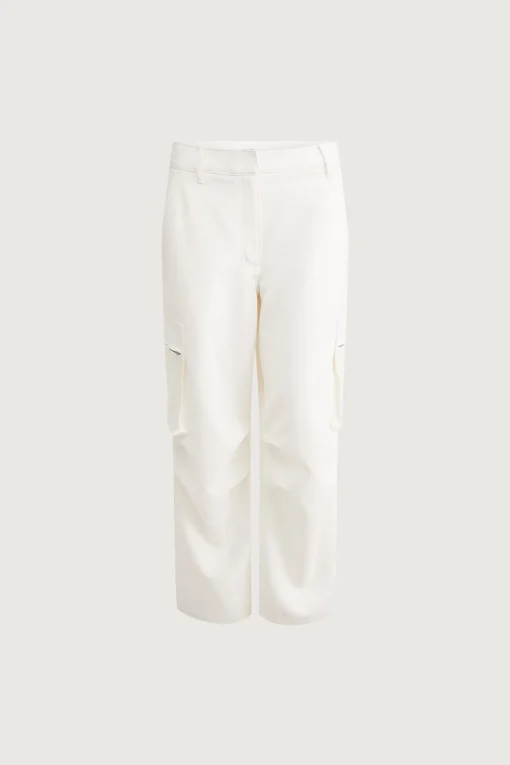 WIDE LEG SUITING PANT WITH CARGO POCKETS