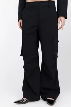 WIDE LEG SUITING PANT WITH CARGO POCKETS