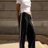 WIDE LEG SWEATPANTS WITH SIDE DETAIL