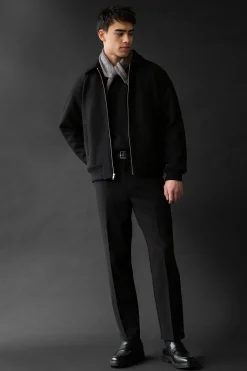 WOOL BLEND BOMBER JACKET