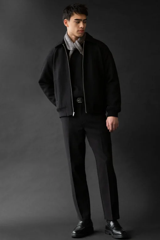 WOOL BLEND BOMBER JACKET