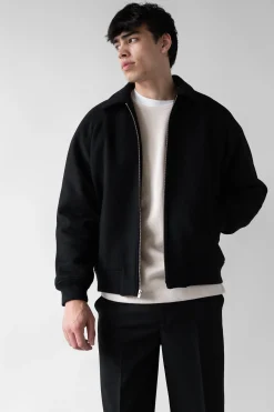 WOOL BLEND BOMBER JACKET
