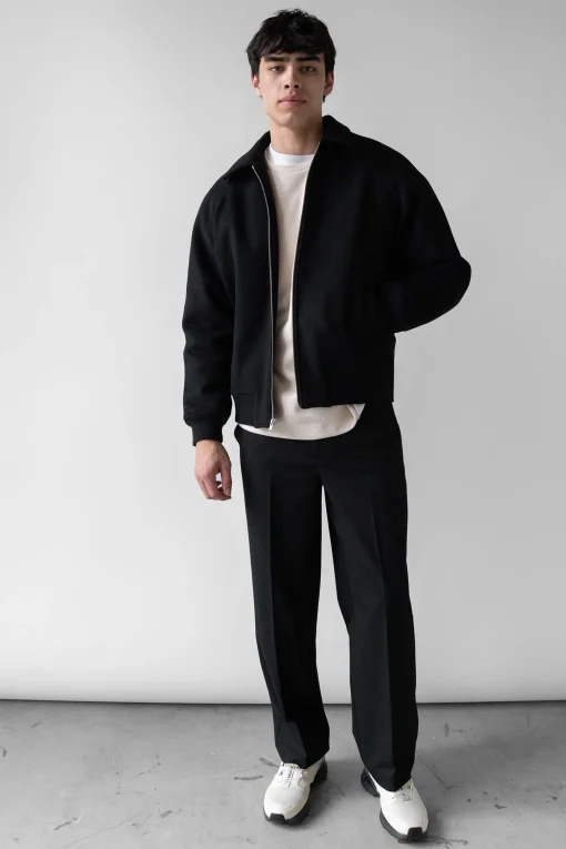 WOOL BLEND BOMBER JACKET