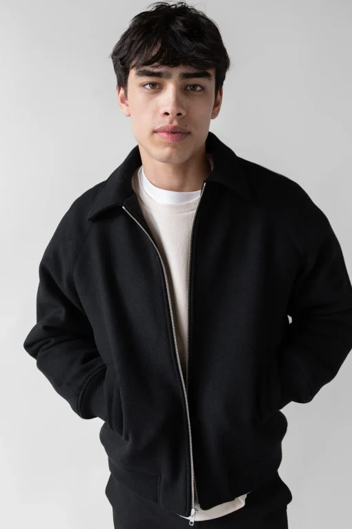 WOOL BLEND BOMBER JACKET