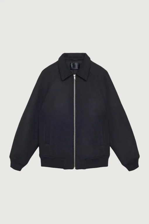 WOOL BLEND BOMBER JACKET