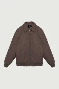 WOOL BLEND BOMBER JACKET