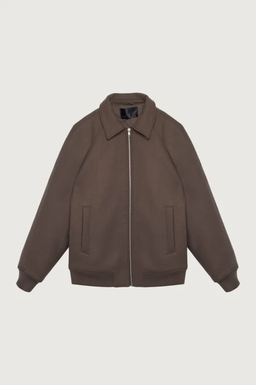 WOOL BLEND BOMBER JACKET