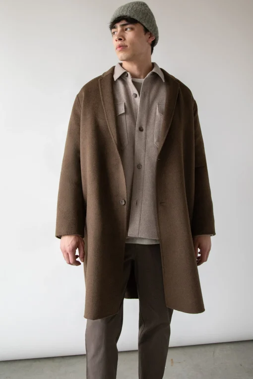 WOOL BLEND BUTTON FRONT SHIRT