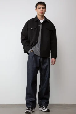WOOL BLEND BUTTON FRONT SHIRT