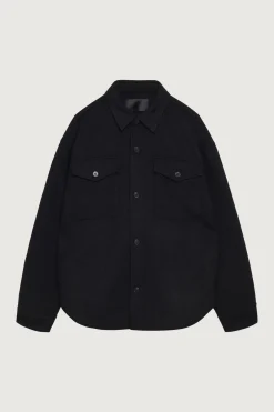 WOOL BLEND BUTTON FRONT SHIRT