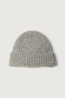 WOOL BLEND RIBBED BEANIE