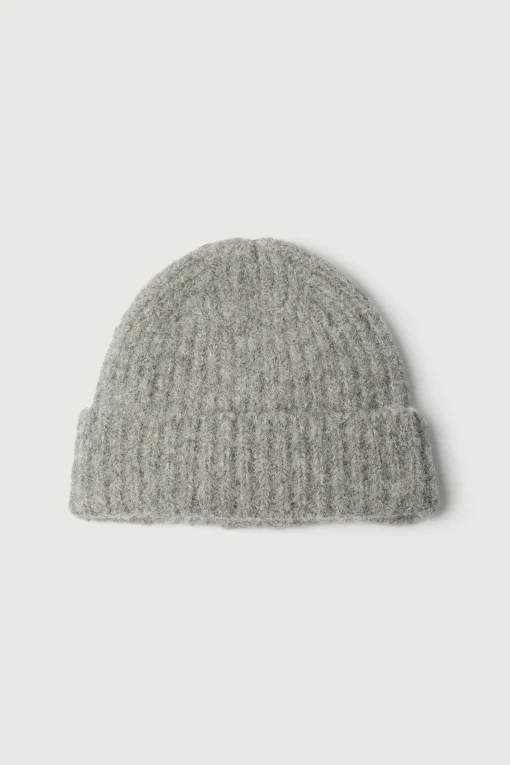 WOOL BLEND RIBBED BEANIE