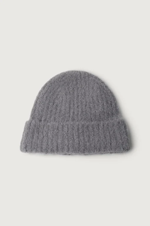 WOOL BLEND RIBBED BEANIE