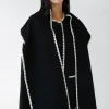 WOOL-BLEND CONTRAST STITCH SCARF JACKET