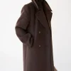 WOOL-BLEND DOUBLE BREASTED COAT WITH POCKETS